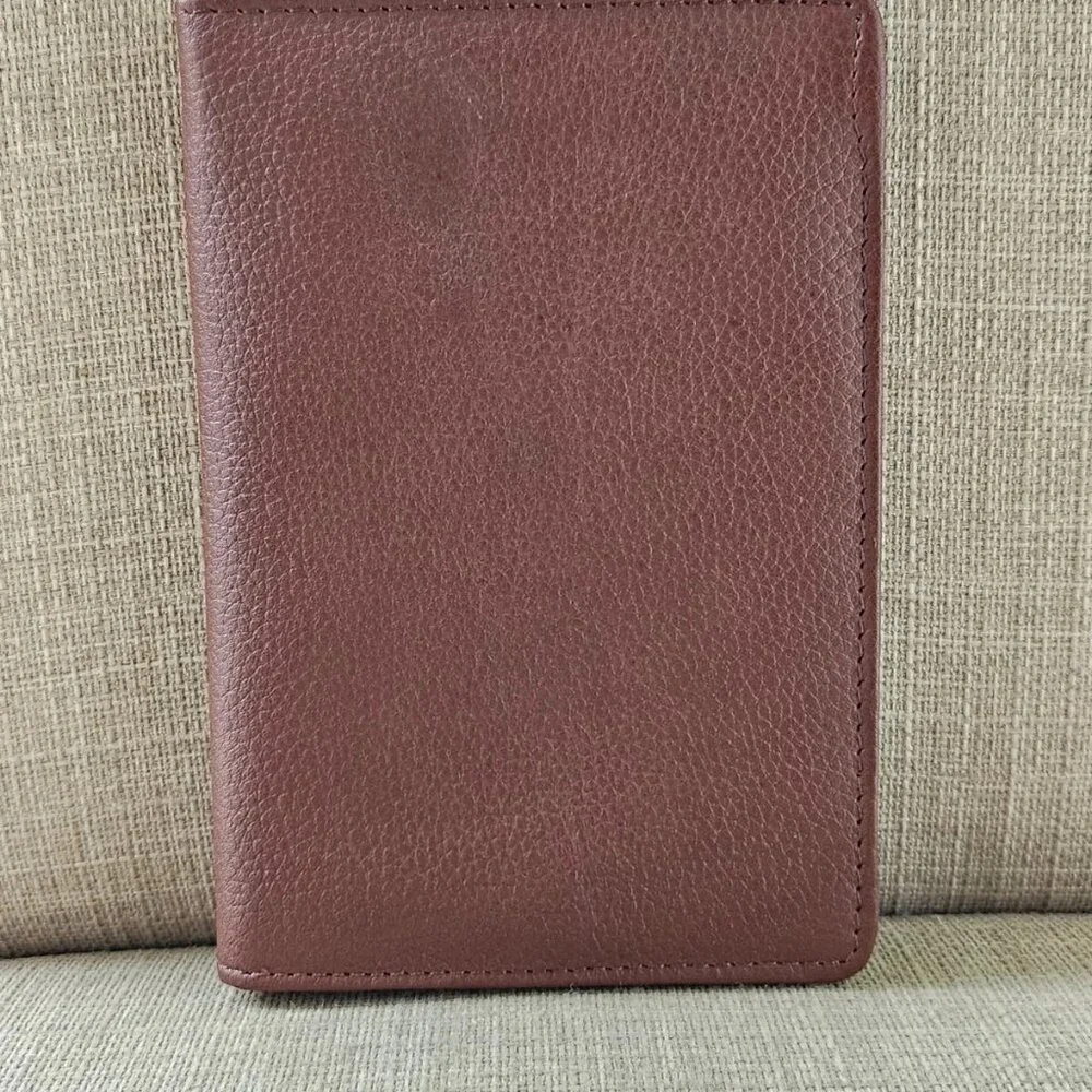 Travel Wallet Passport Holder Brown Genuine Leather Card Holder Purse Handmade